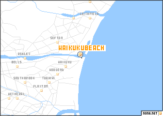 map of Waikuku Beach