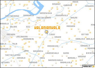 map of Walaniānwāla