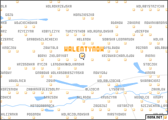 map of Walentynów