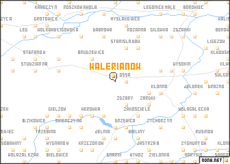 map of Walerianów