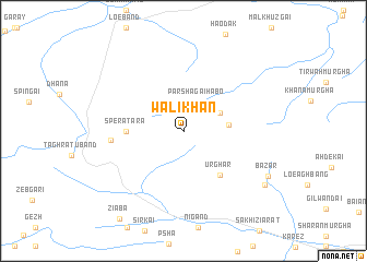 map of Wali Khān