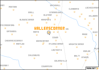 map of Wallers Corner