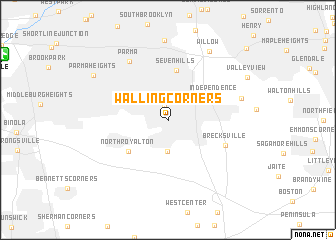 map of Walling Corners