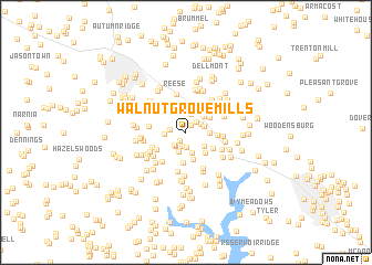 map of Walnut Grove Mills