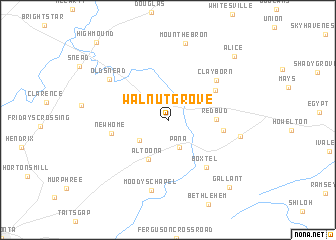 map of Walnut Grove