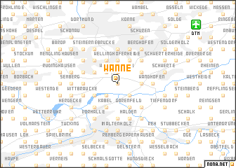 map of Wanne