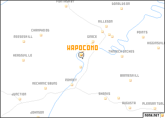 map of Wapocomo