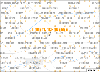 map of Waret-la-Chaussée
