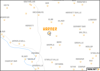 map of Warner