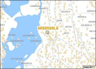 map of Wāsanwāla