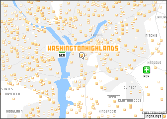 map of Washington Highlands