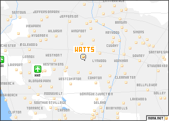 Watts (United States - USA) map - nona.net