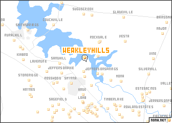 map of Weakley Hills