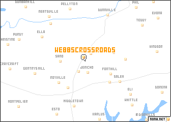 map of Webbs Cross Roads