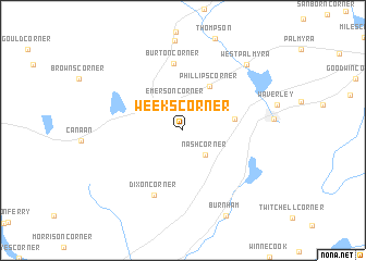 map of Weeks Corner