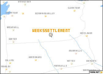 map of Weeks Settlement