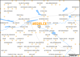 map of Węgielce