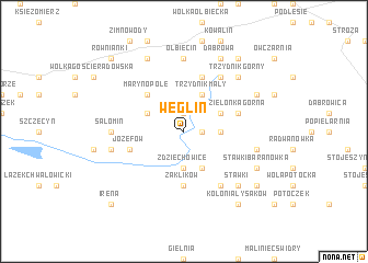 map of Węglin