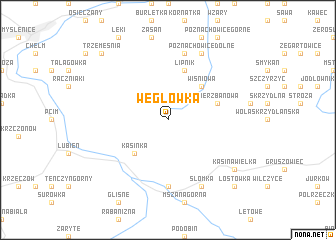 map of Węglówka