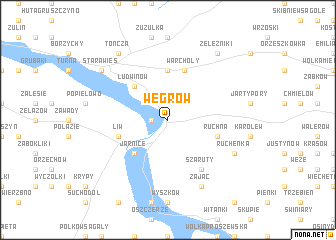 map of Węgrów