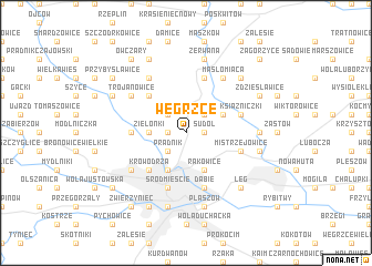 map of Węgrzce