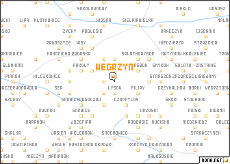 map of Węgrzyn