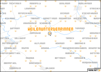 map of Weilen unter den Rinnen