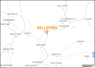map of Wells Ford