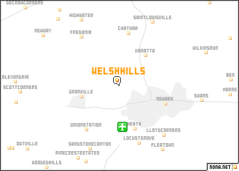 map of Welsh Hills