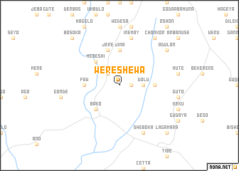 map of Were Shewa