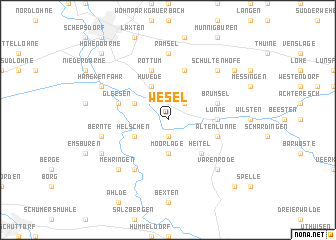 map of Wesel