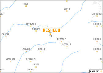 map of Weshebo