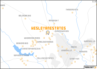 map of Wesleyan Estates