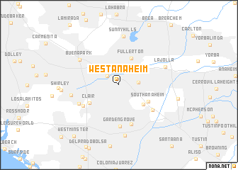 map of West Anaheim