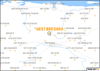 map of West Barsham