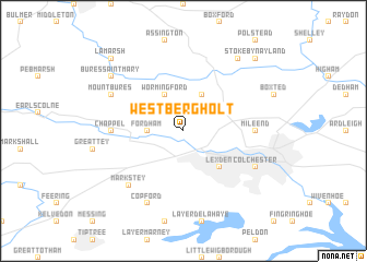 map of West Bergholt