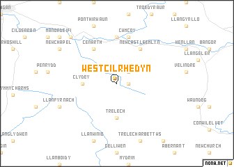 map of West Cilrhedyn