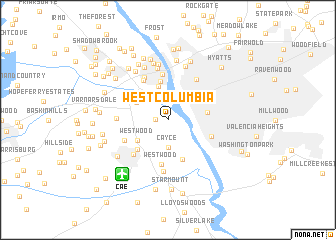 map of West Columbia