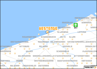 map of Westende