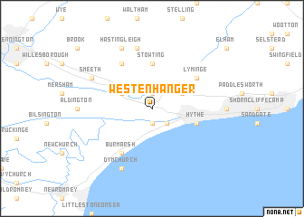 map of Westenhanger