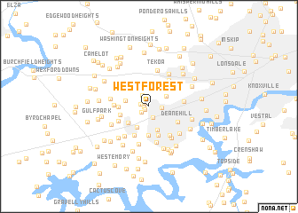 map of West Forest