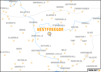 map of West Freedom