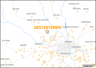 map of Westgate Park