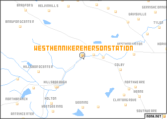 map of West Henniker Emerson Station