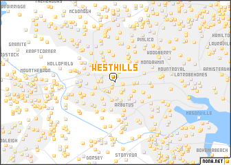 map of West Hills