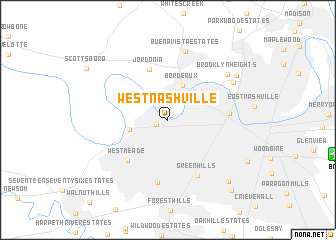 map of West Nashville