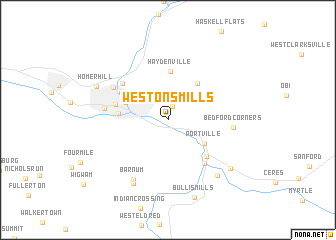 map of Westons Mills