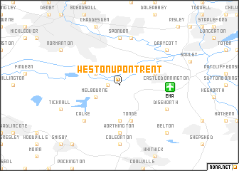 map of Weston upon Trent