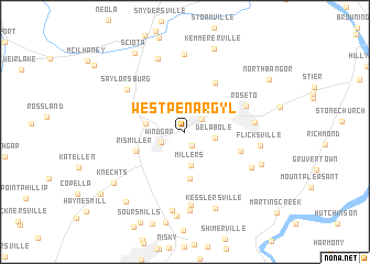 map of West Pen Argyl