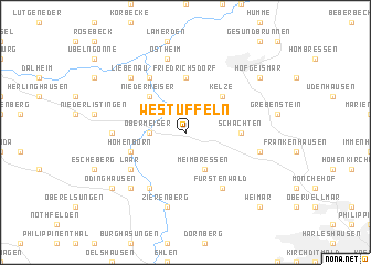 map of Westuffeln